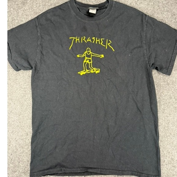 Thrasher T Shirt Men's Medium Black Skateboarding Graphic Print Top Tee - Picture 1 of 7
